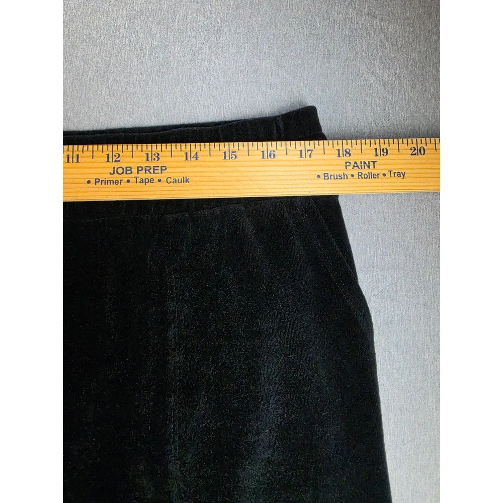 JoyLab Black Velour Wide Leg Lounge Pants Womens XL Drawstring Pockets Soft